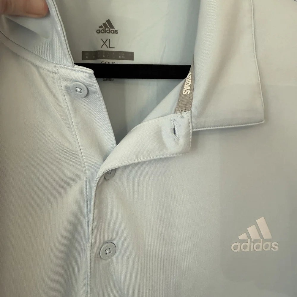 Men’s Adidas Performance Short Sleeve Golf Polo XL Pale Blue